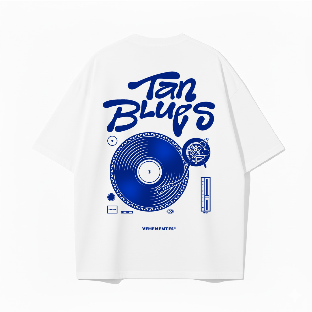 Oversize Tan Blues Blanco Back